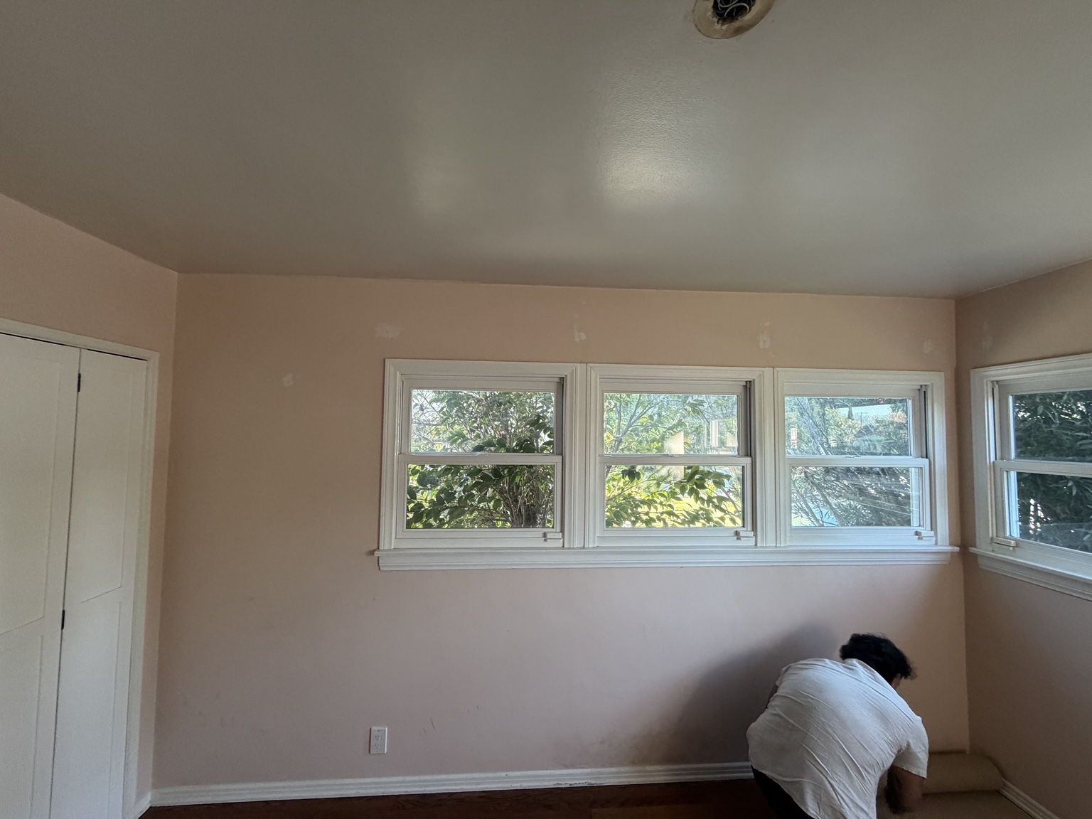Room before painting with patch repairs